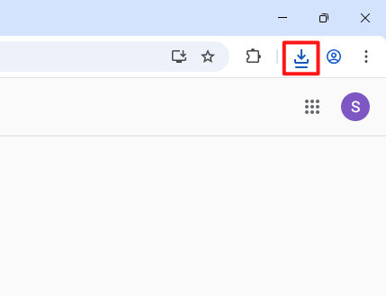 Chrome右上のダウンロードアイコン
